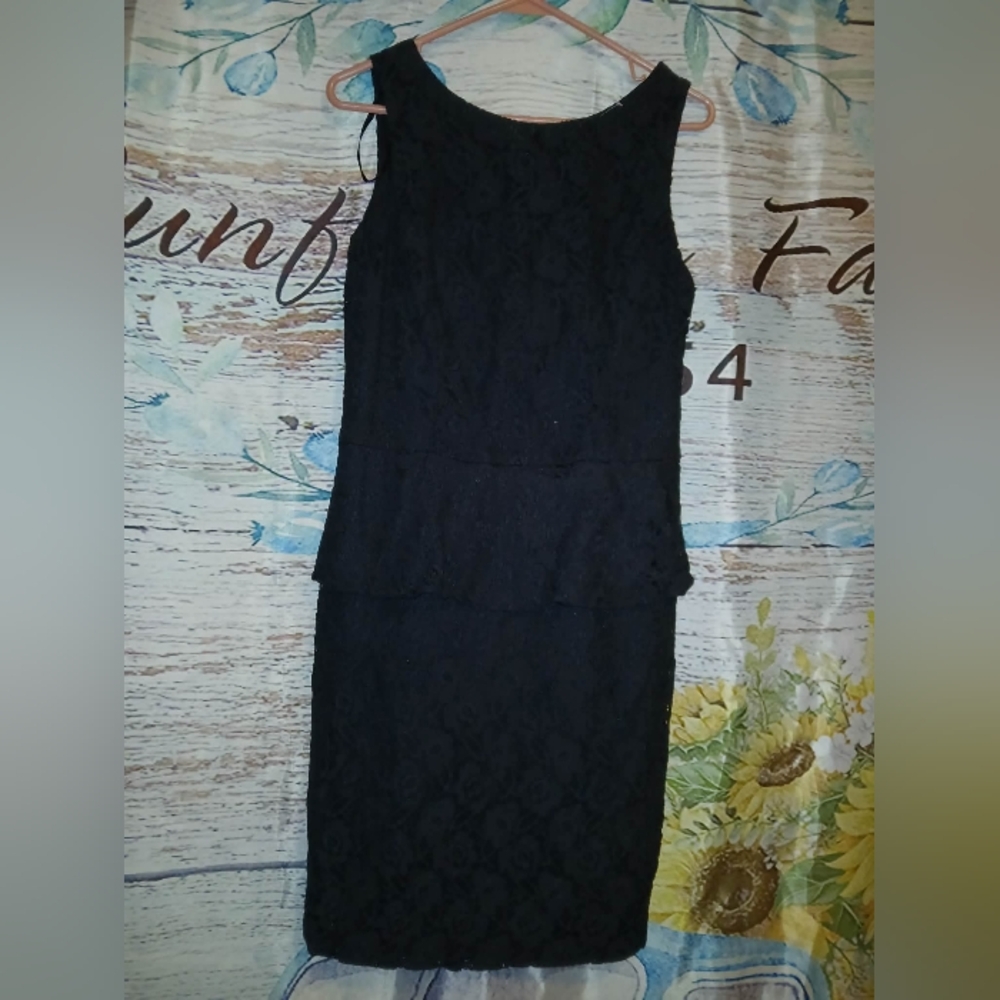 Emma & Michele Black Lace Midi Dress